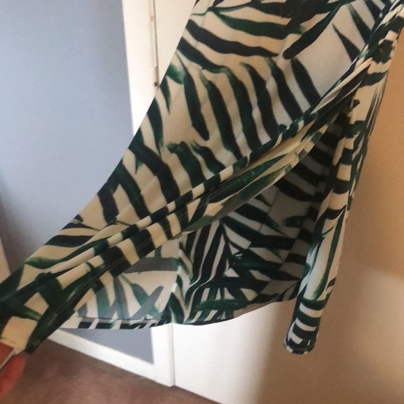 Ralph Lauren Faux Wrap Sheath Dress Palm Leaf - Picture 4 of 5